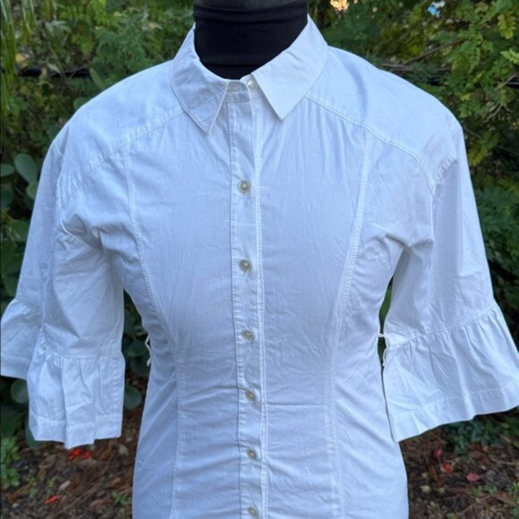 VERONICA BEARD Luriane Poplin Bell-Sleeve Dress, size 4 - Picture 4 of 9